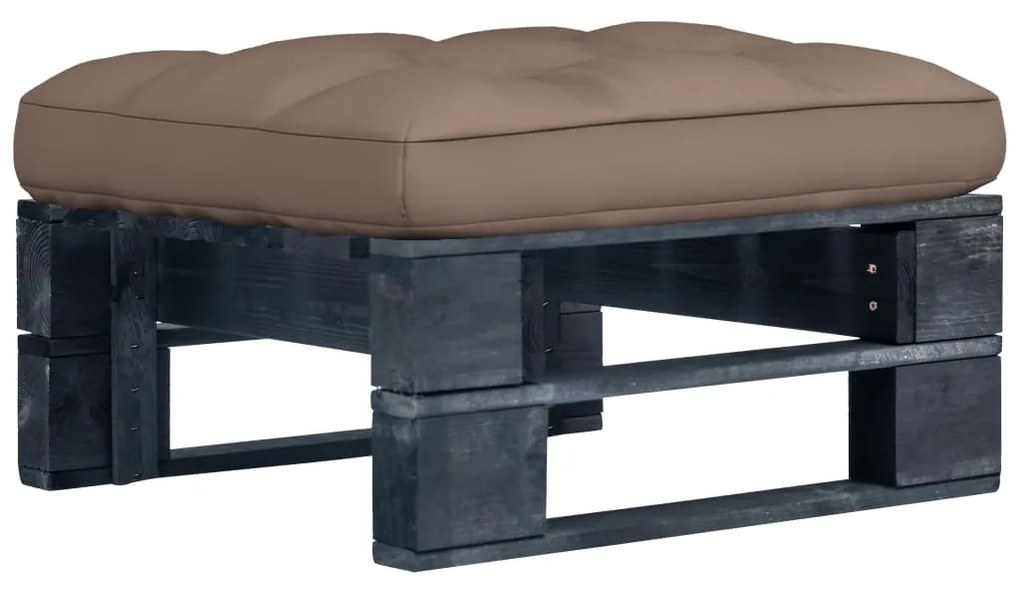vidaXL Otomana de paletes para jardim pinho impregnado a preto