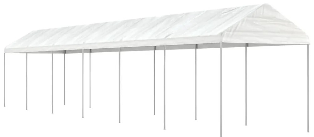 Gazebo com telhado 13,38x2,28x2,69 m polietileno branco