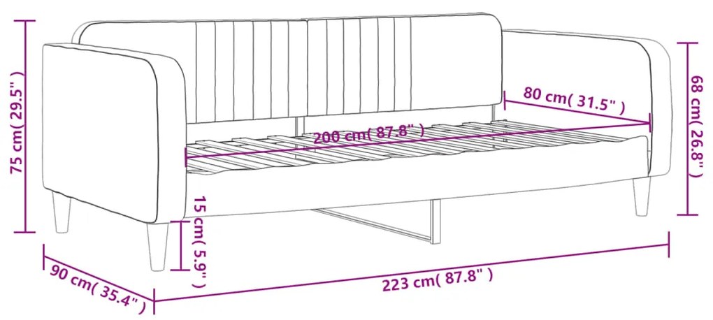 Sofá-cama 80x200 cm veludo azul