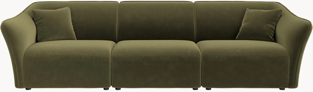 Sofá de canto modular em veludo Flora (4 lugares)