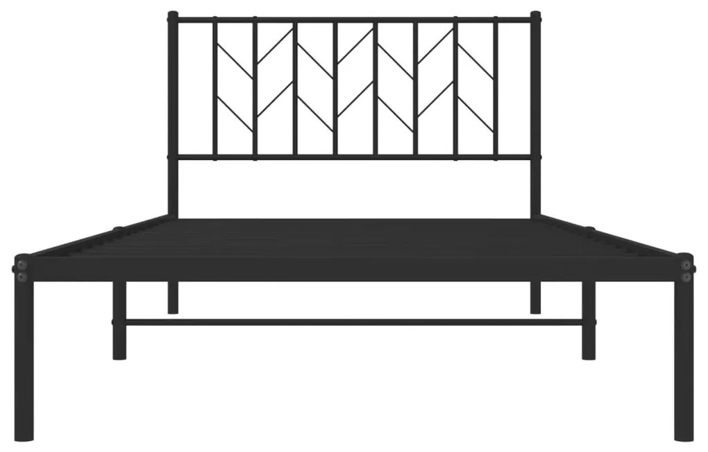 Estrutura de cama com cabeceira 107x203 cm metal preto