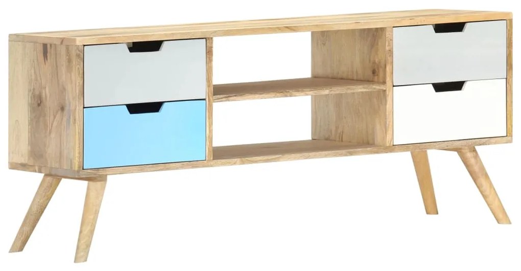 Móvel de TV 110x35x48 cm madeira de mangueira maciça