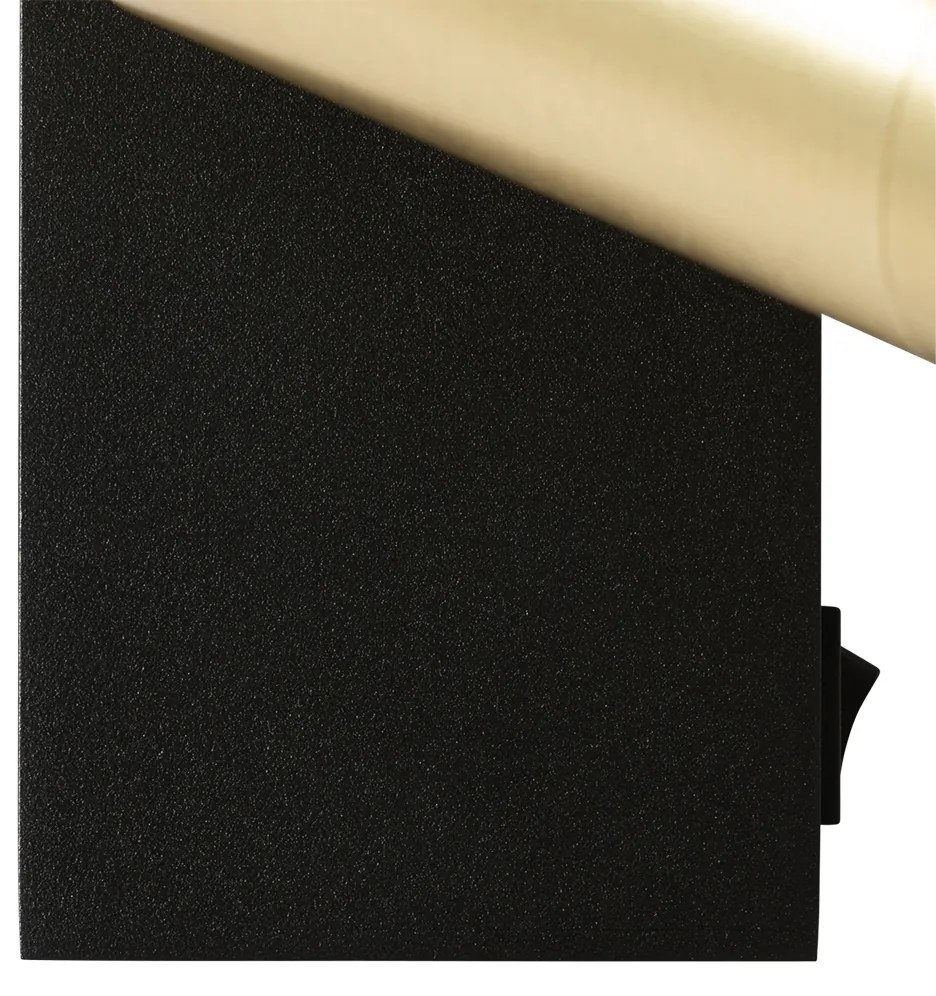 Candeeiro de parede preto com dourado regulável com interruptor - Jeana Luxe Moderno