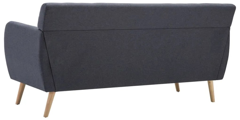 Sofá de 3 lugares estofos de tecido 172x70x82cm cinzento escuro