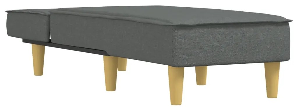 Chaise longue tecido cinzento-escuro