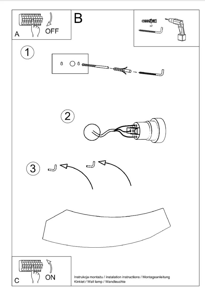 Aplique Candeeiro de parede Cerâmica HATTOR Branco