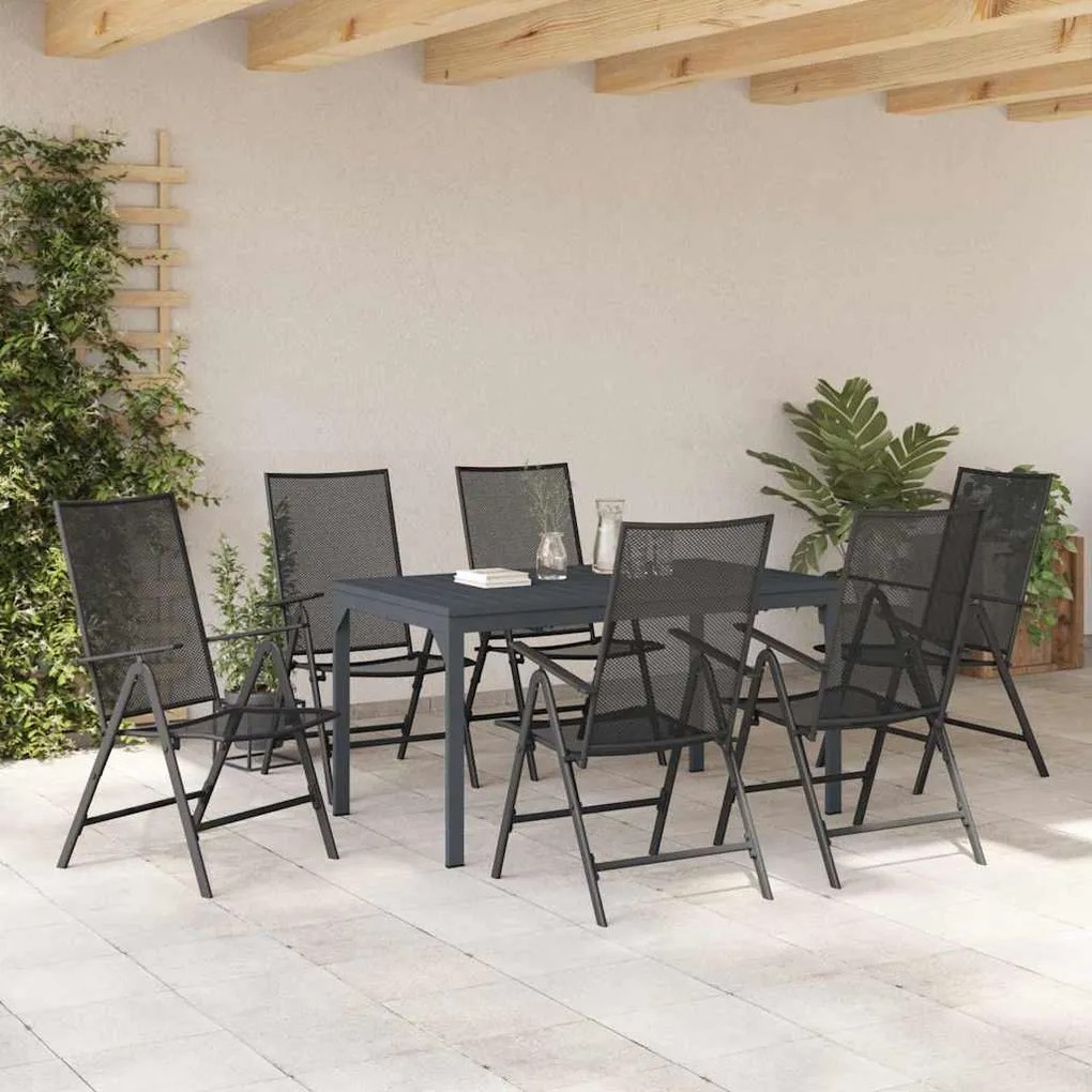 Conjunto de Jantar para Jardim 7 pcs Antracite Tamanho padrão