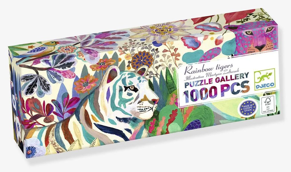 Puzzle gallery 1000pcs - rainbow tiger Djeco multicolor