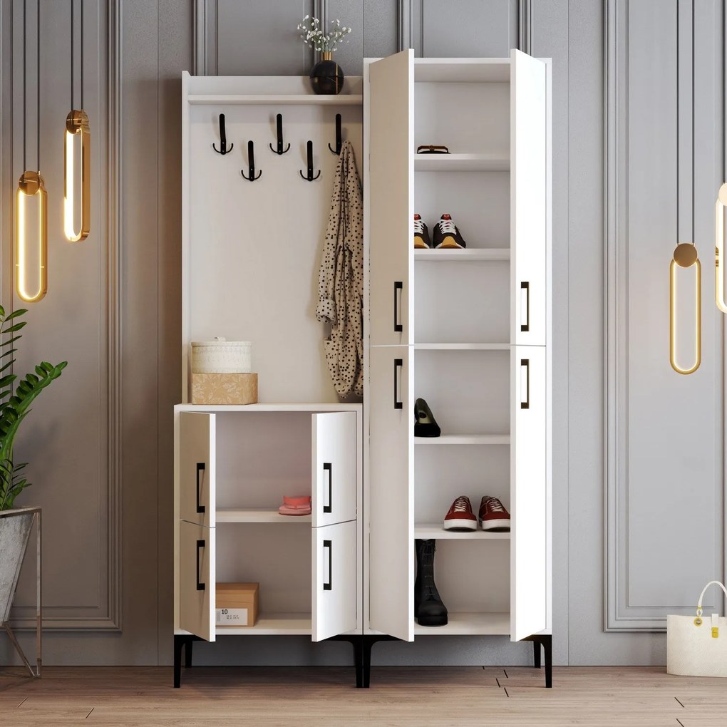 Hall Stand Berlin BA – Branco – 120 cm x 200 cm x 35 cm