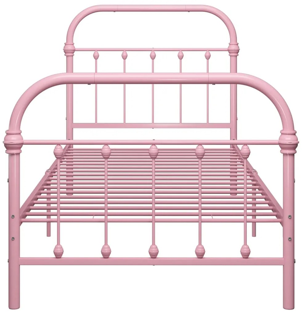 Estrutura de cama 100x200 cm metal rosa