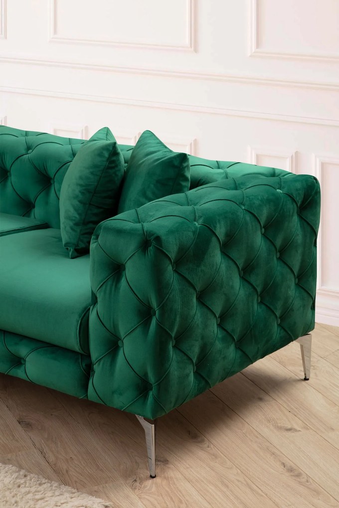 Sofá de Canto Como – Verde – 310 cm x 70 cm x 270 cm
