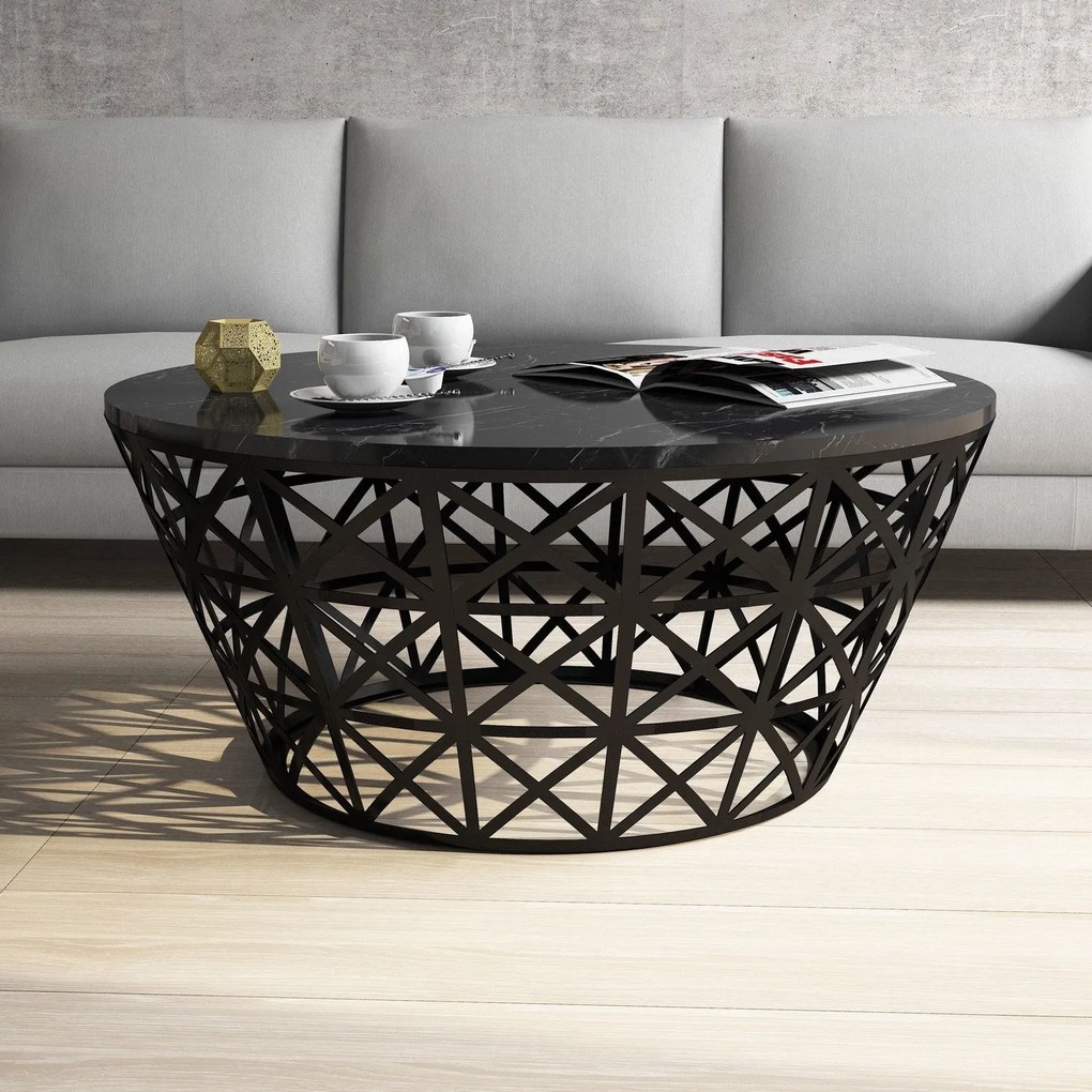 Mesa de Centro Stil – Preto – 90 cm x 38 cm x 90 cm