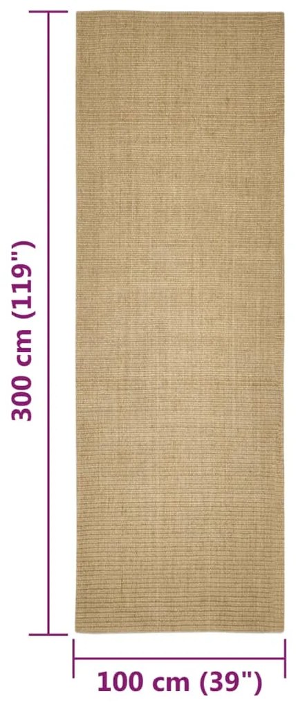 Tapete de sisal para poste arranhador 100x300 cm