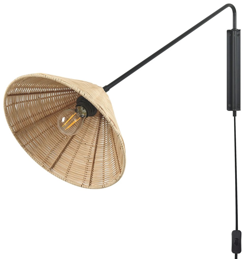 Candeeiro de parede em rattan natural PALENA Beliani