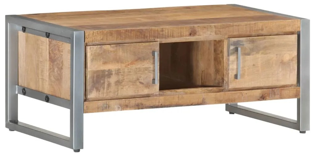 Mesa de centro 95x50x40 cm madeira de mangueira áspera
