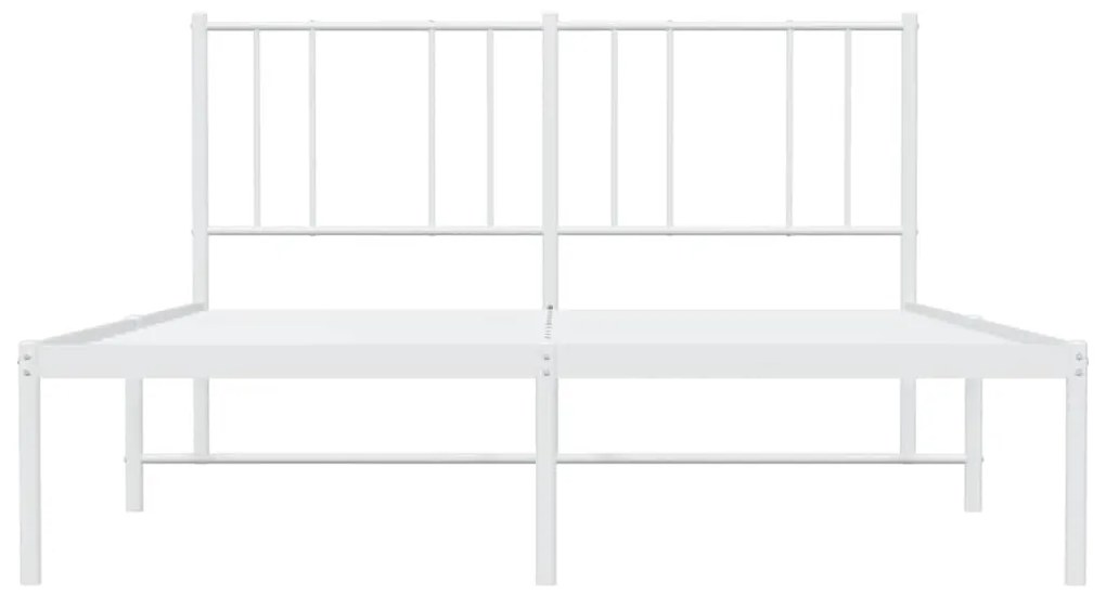 Estrutura de cama com cabeceira 135x190 cm metal branco
