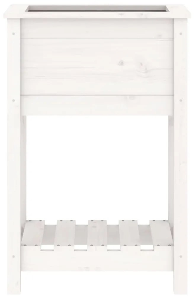 Vaso/floreira com prateleira 54x34,5x81 cm pinho maciço branco