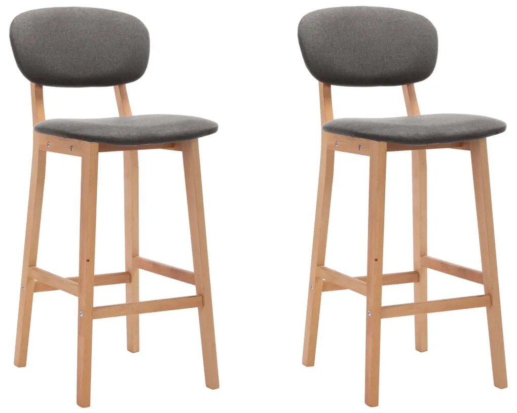 Bancos de bar 2 pcs tecido cinzento-claro