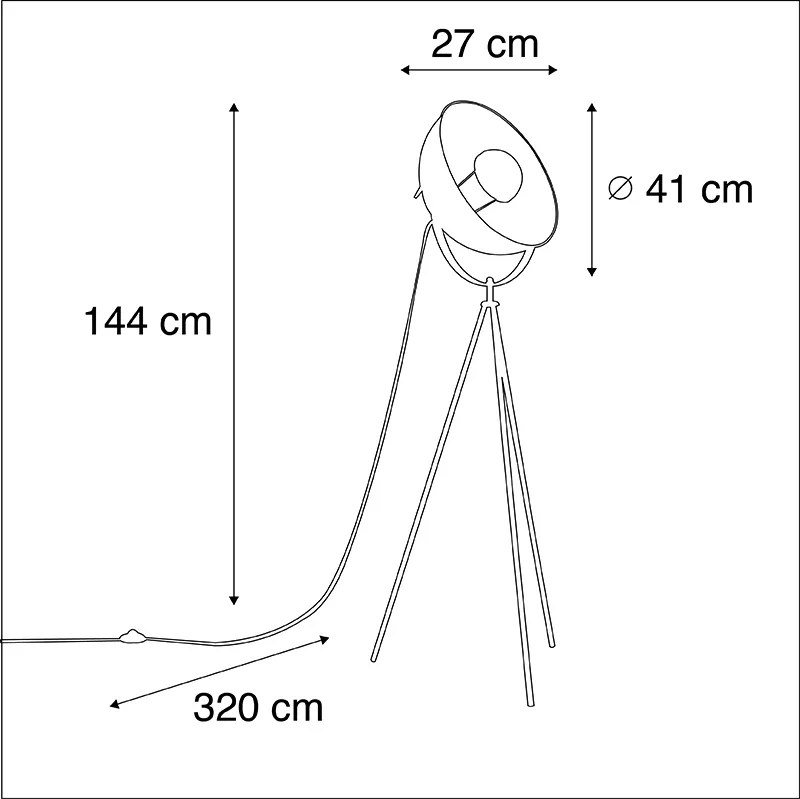 LED Candeeiro de pé inteligente tripé preto com Wi-Fi A60 - Magna 40 Eglip Design,Art Deco,Clássico / Antigo