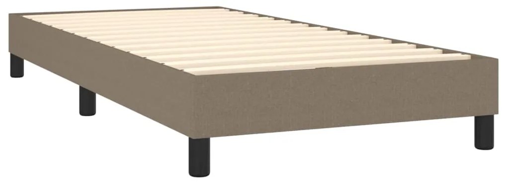 Cama box spring + colchão/LED 90x190cm tecido cinza-acastanhado