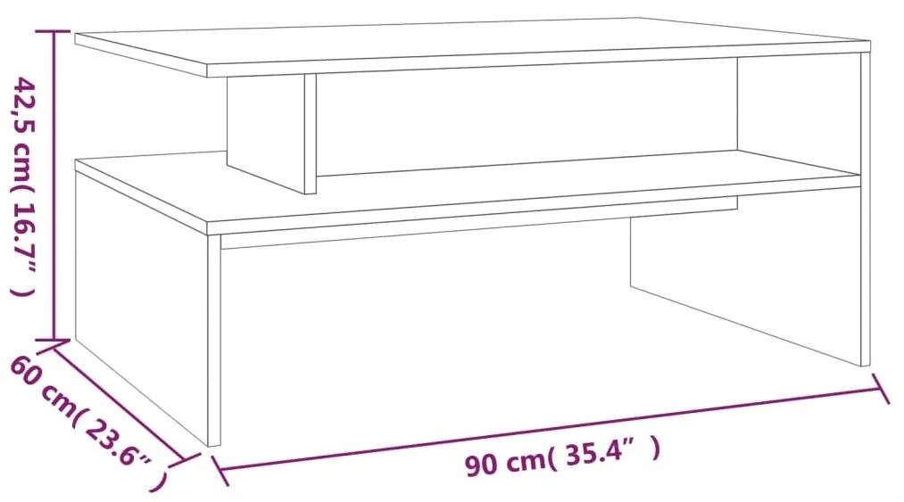 Mesa de centro 90x60x42,5 cm madeira processada carvalho fumado