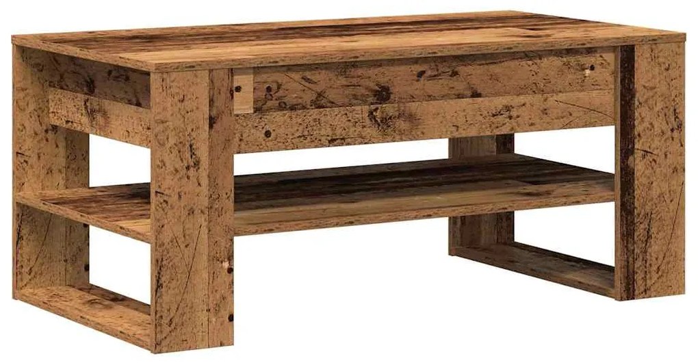 Mesa de Centro vidaXL em Madeira Velha 102x55x45 cm de Madeira de Enge