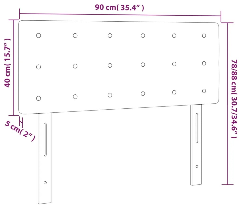 Cabeceira de cama couro artificial 90x5x78/88 cm creme