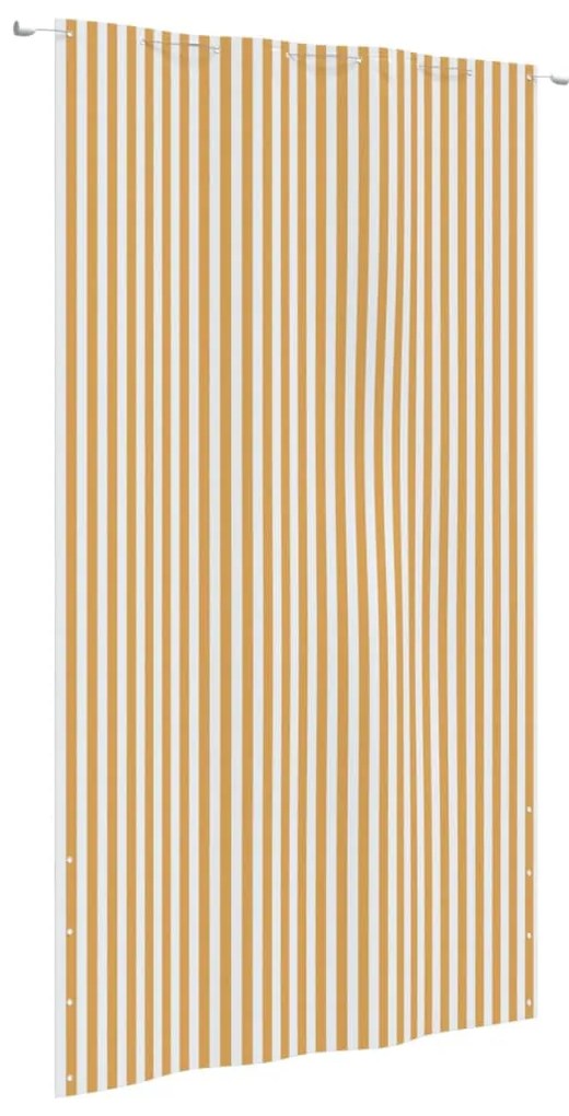 148542 vidaXL Tela de varanda 160x240 cm tecido oxford amarelo e branco