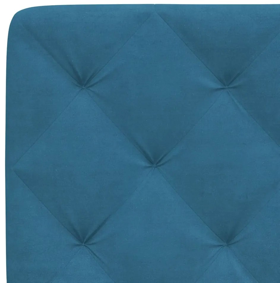 Cama com colchão 160x200 cm veludo azul