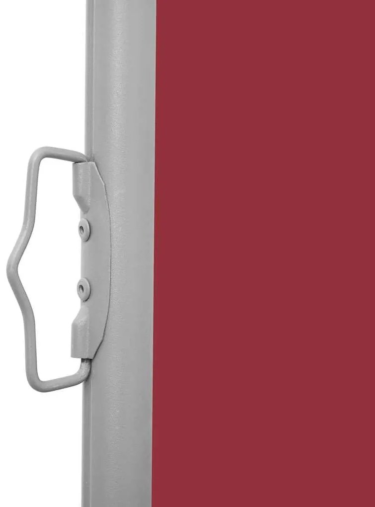 Toldo lateral retrátil para pátio 140x600 cm vermelho