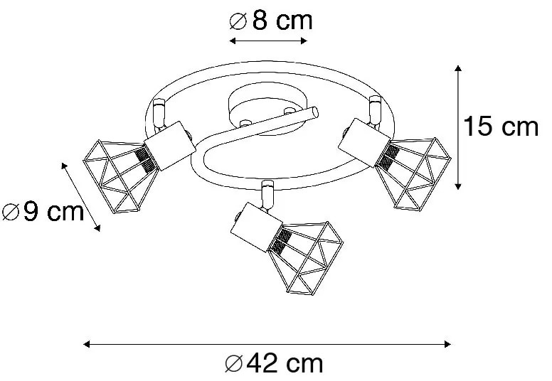 LED Holofote inteligente latão rotativo e inclinável incl. 3 Wifi P45 - Mosh Moderno