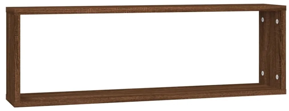 Prateleiras em cubo 2pcs derivados de madeira carvalho castanho