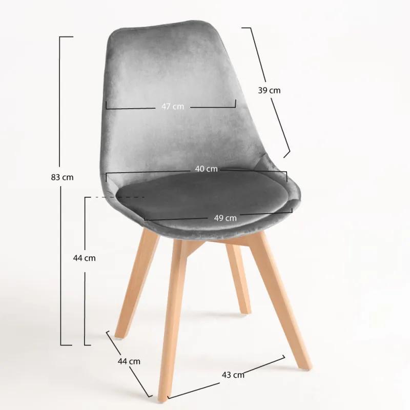 Cadeira Synk Veludo - Cinza claro