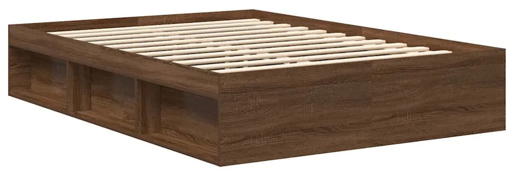 Estrutura de cama 140x190 cm carvalho castanho