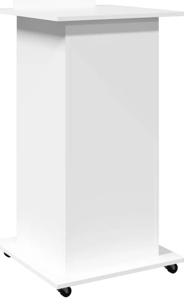 Púlpito c/ rodas e gaveta 55x55x107 cm derivados madeira branco