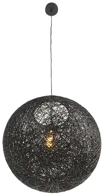 Candeeiro de suspensão preto 45 cm - Corda