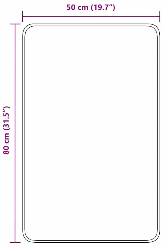 Tapete de Banho Retangular Creme 50x80 cm Polipropileno Antiderrapante