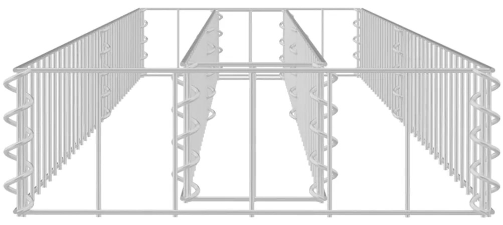 Canteiro elevado/cesto gabião 180x30x10 cm aço galvanizado