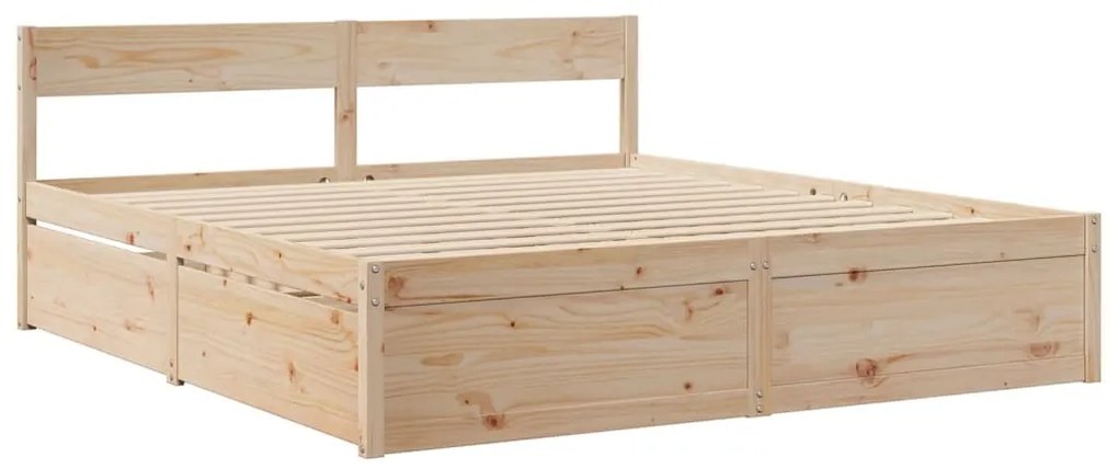 Cama sem colchão 180x200 cm madeira de pinho maciça