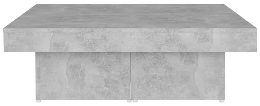Mesa de centro 90x90x28 cm contraplacado cinzento cimento