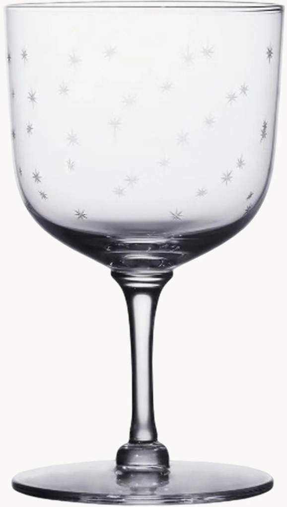 Copos de vinho em cristal artesanal Stars, conjunto de 4