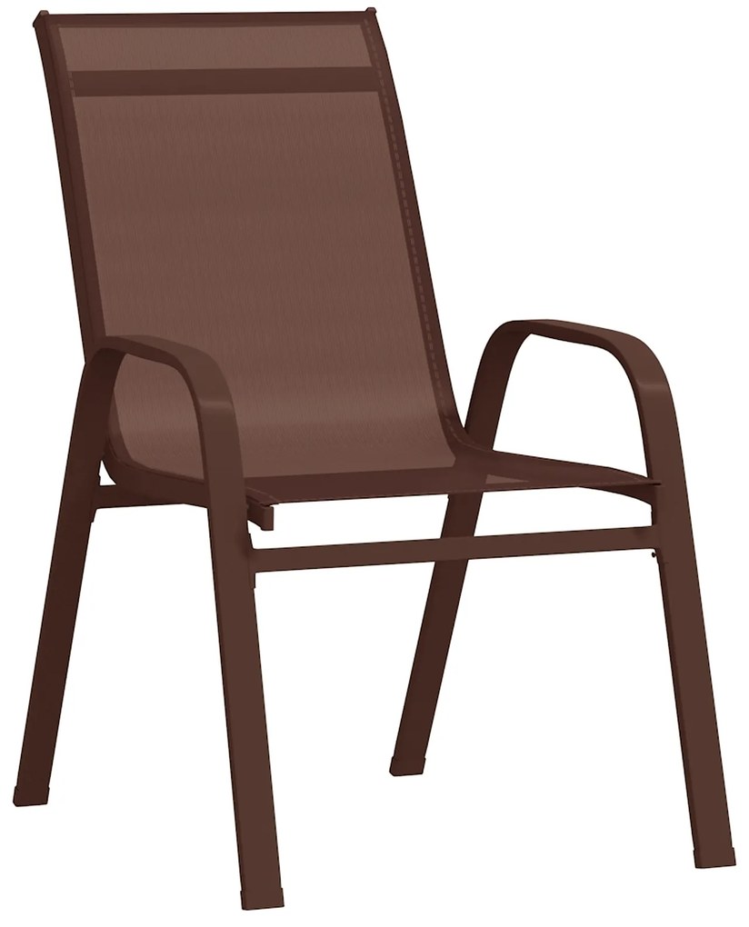 Conjunto de Jantar de 9 Peças vidaXL Castanho Textilene e Aço