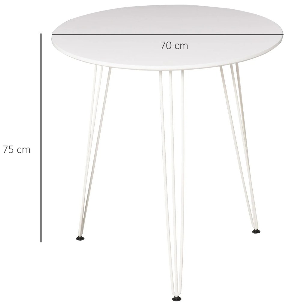 Mesa de Sala de Jantar Redonda com Pés em Forma de Garfo Metálicos Est