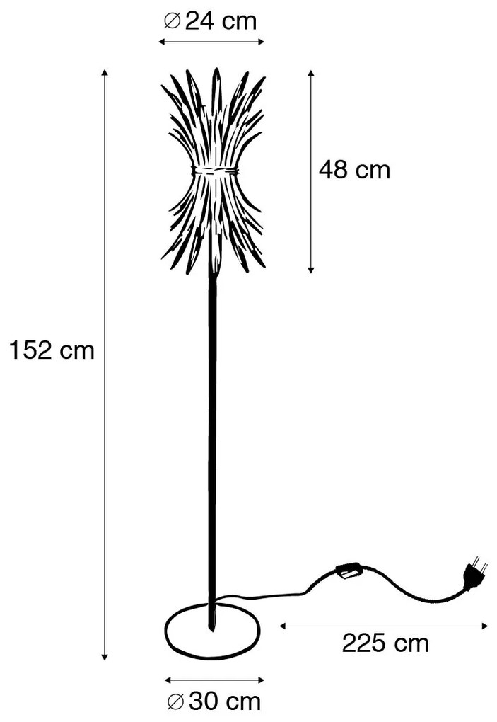 Candeeiro de pé Art Déco dourado - Wesley