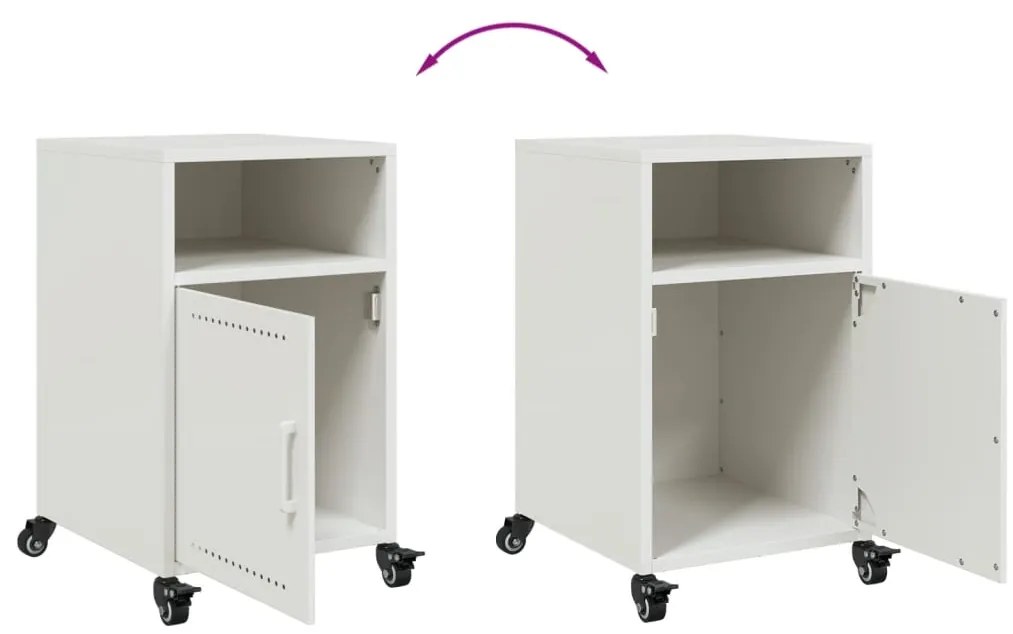Mesas de cabeceira 2 pcs 36x39x59 cm aço branco