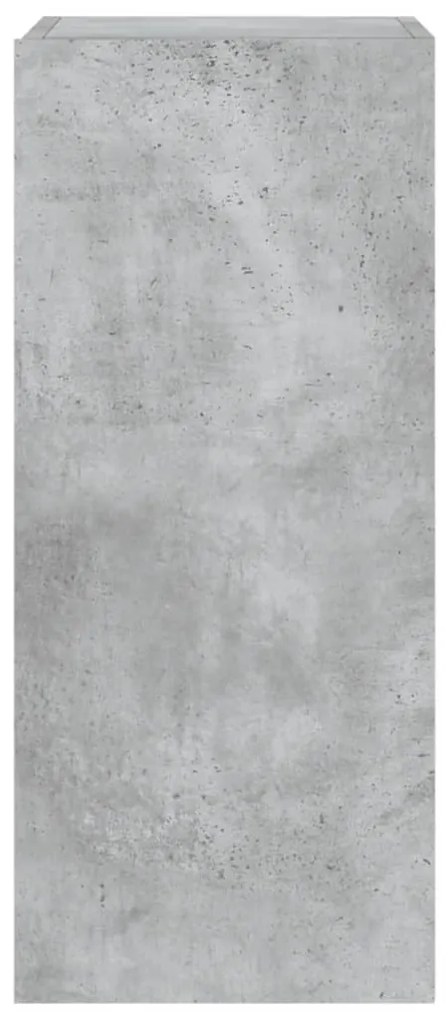 Móvel de parede p/ TV c/ luzes LED 30,5x35x70 cm cinza cimento