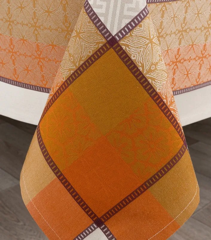 Toalhas de mesa anti nódoas 100% algodão - Marine 2024 Fateba: Laranja  1 Toalha de mesa 150x300 cm