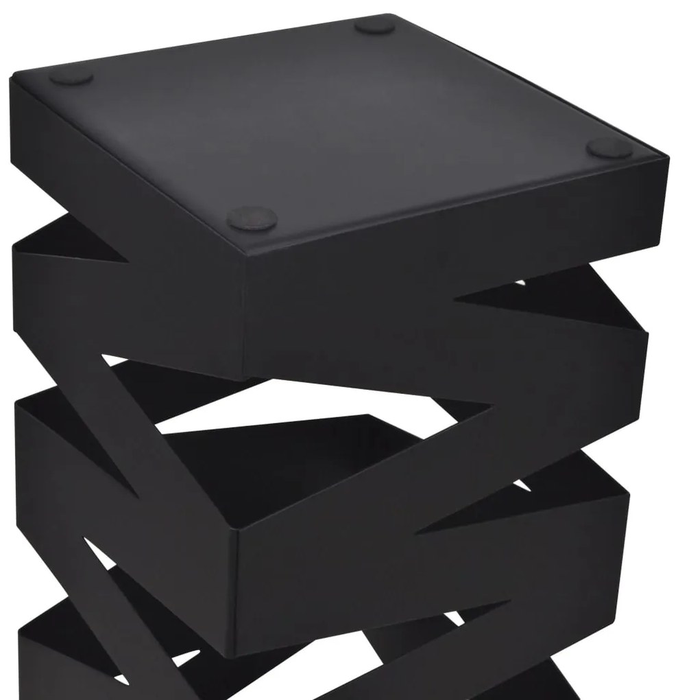 Suporte guarda-chuvas/de armazenamento quadrado preto aço 48,5 cm
