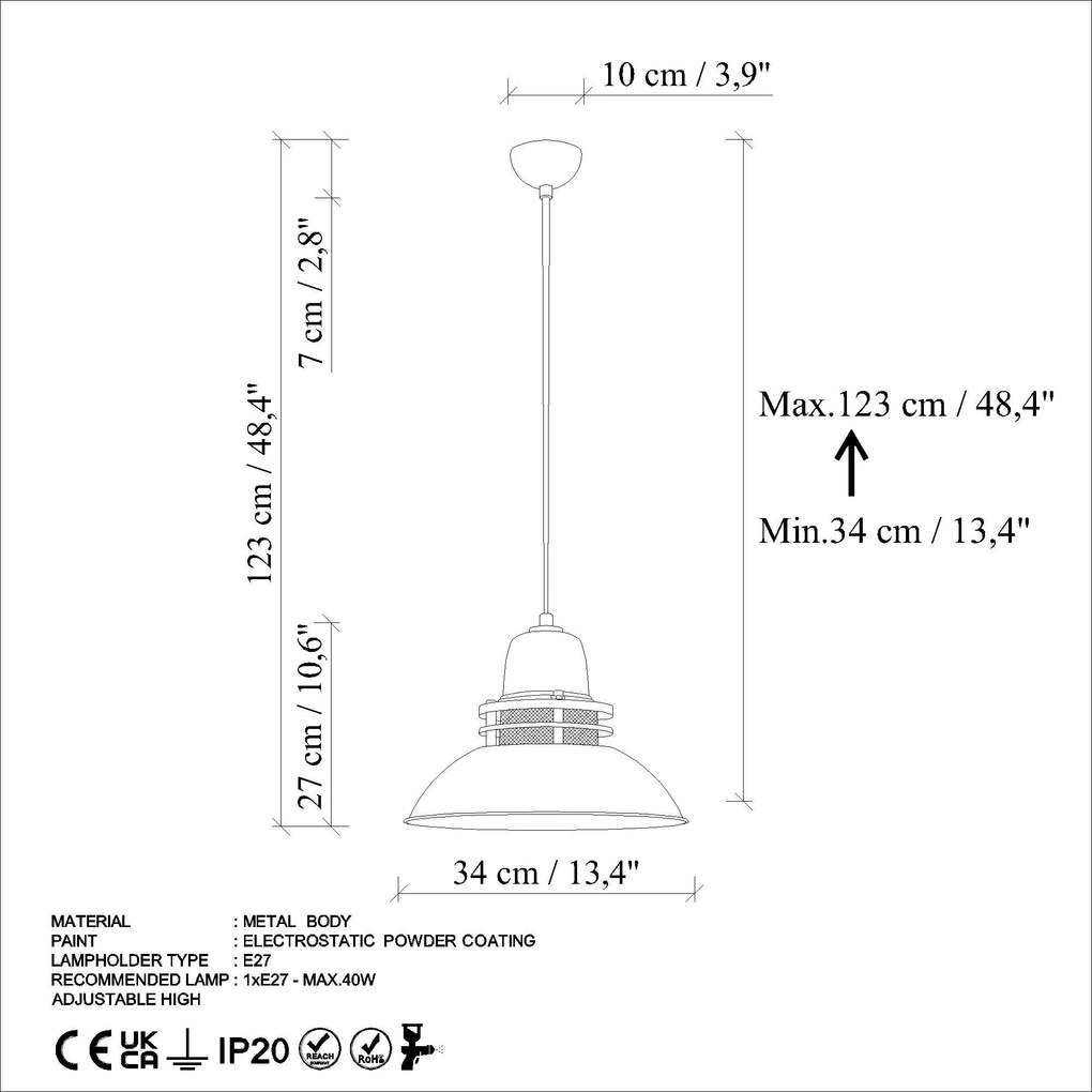 Candeeiro de Teto Tibet – Mint – Ø34 h:27 cm