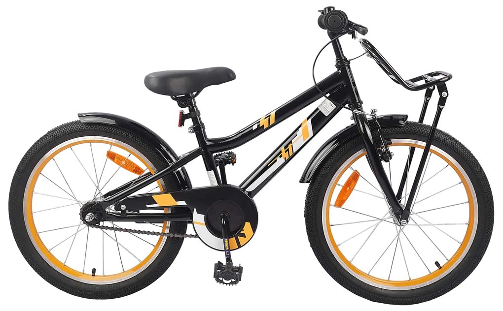 vidaXL Bicicleta Infantil 20 Polegadas para 6-11 Anos Laranja e Preto